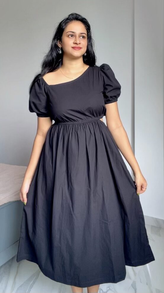 Side Cut Midi Dress